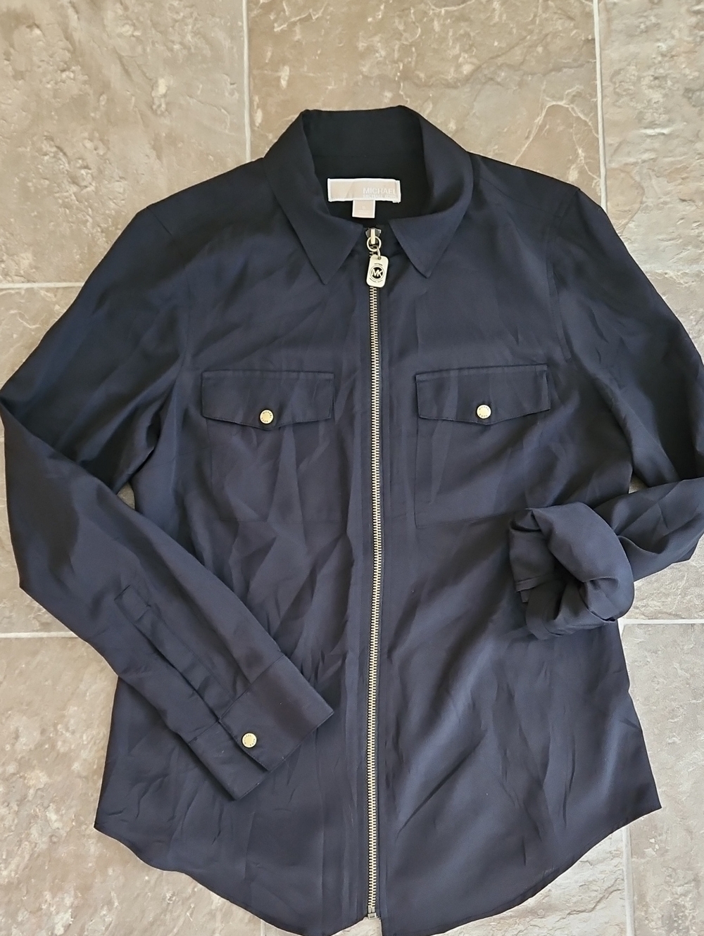 MICHAEL Michael Kors Black Utility Zip Shirt Jacket